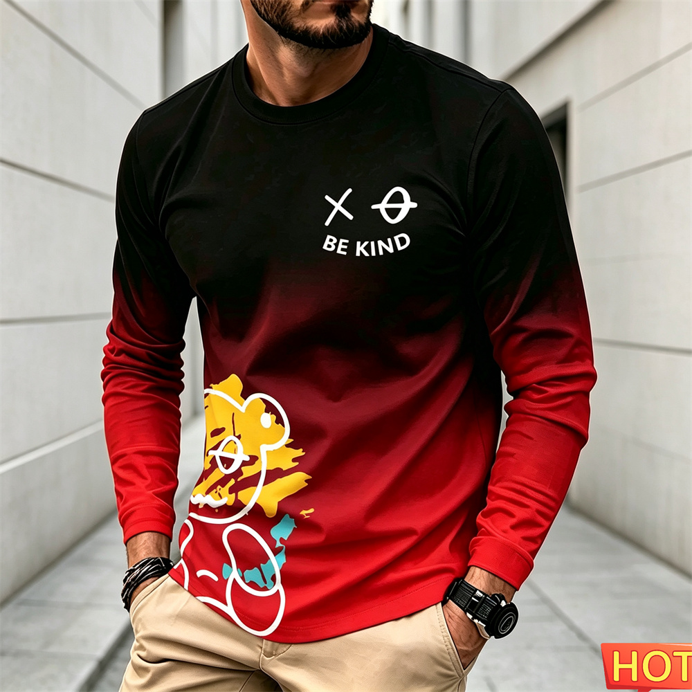 Winter Clothing For - Мужская осенне-зимняя повседневная футболка с длинным